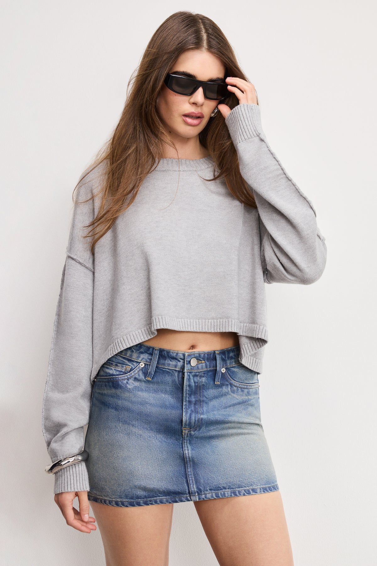 COZY KNIT CREW NECK | MELANGE GREY