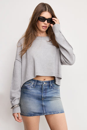 COZY KNIT CREW NECK | MELANGE GREY
