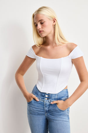 DOLLY SUPER STRETCH CORSET TOP | WHITE001