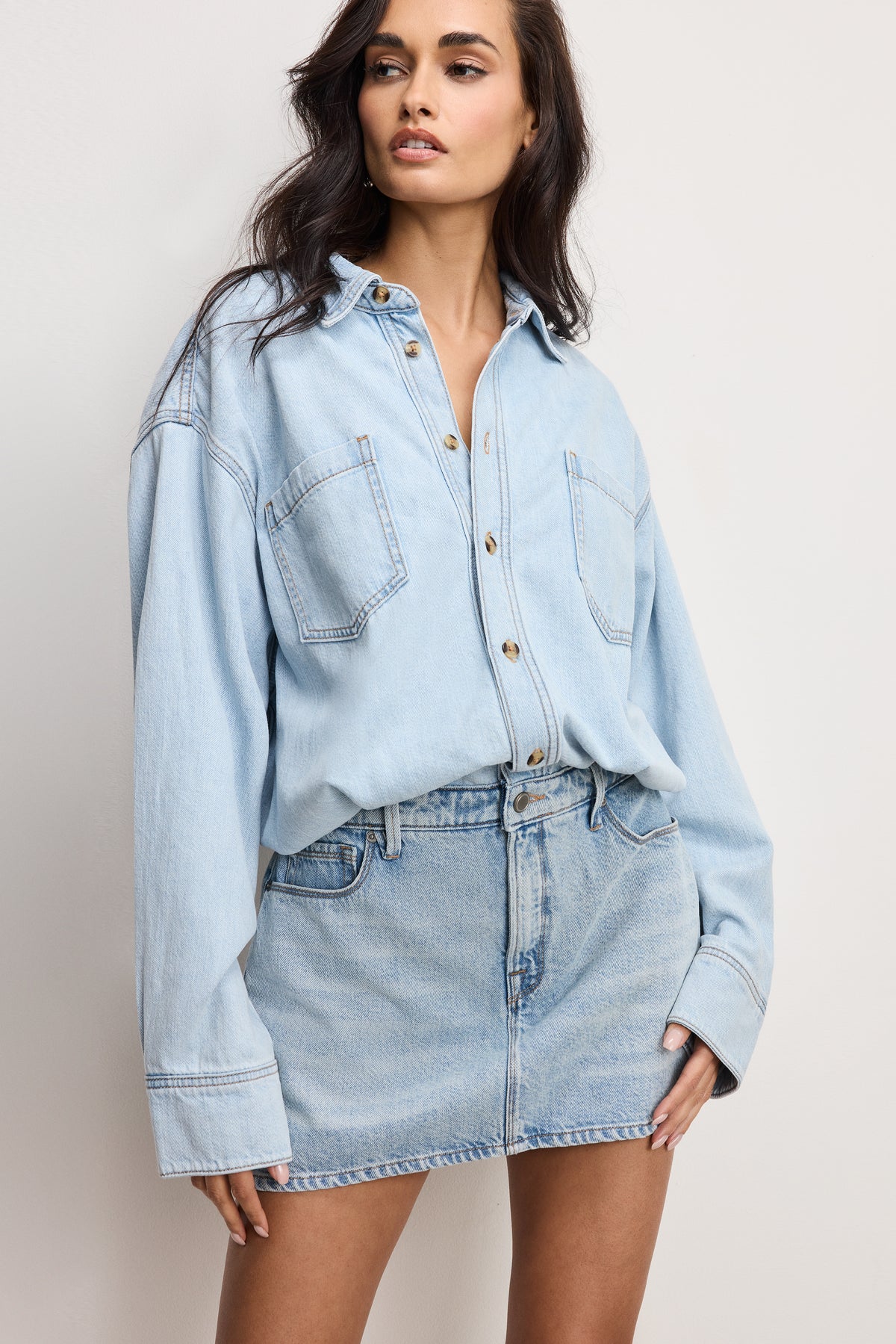 DENIM SHIRT DRESS | INDIGO795