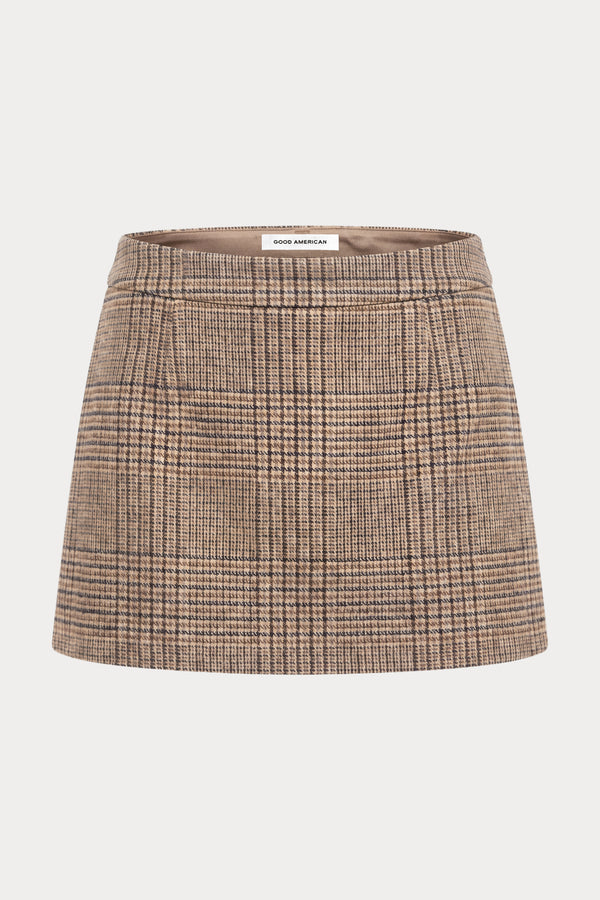 THE WOOL MINI SKIRT | BROWN PLAID