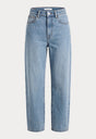 STUDDED VINTAGE BARREL ANKLE JEANS | ZANER-7 | GOOD AMERICAN | FLAT